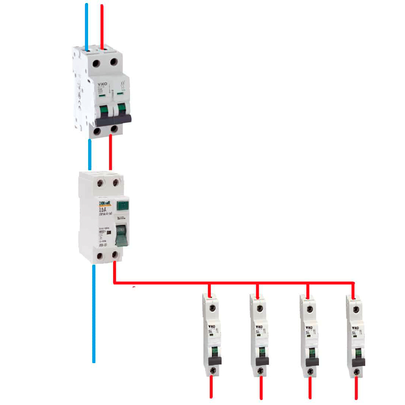 Схема подключения двухполюсного дифавтомата