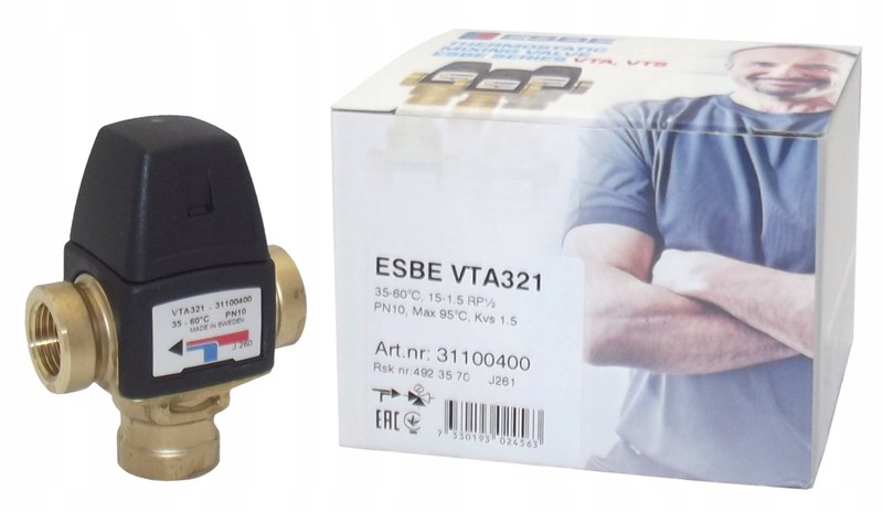 термостатический клапан esbe vta321