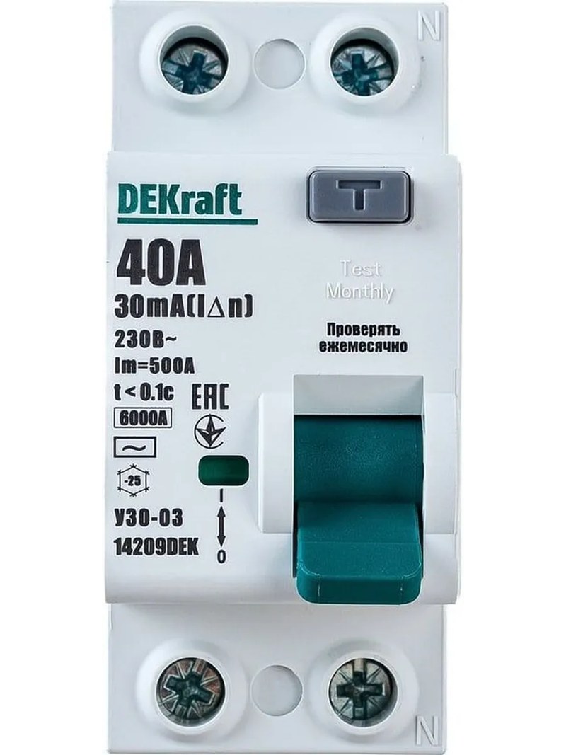 узо dekraft 40a 30ma