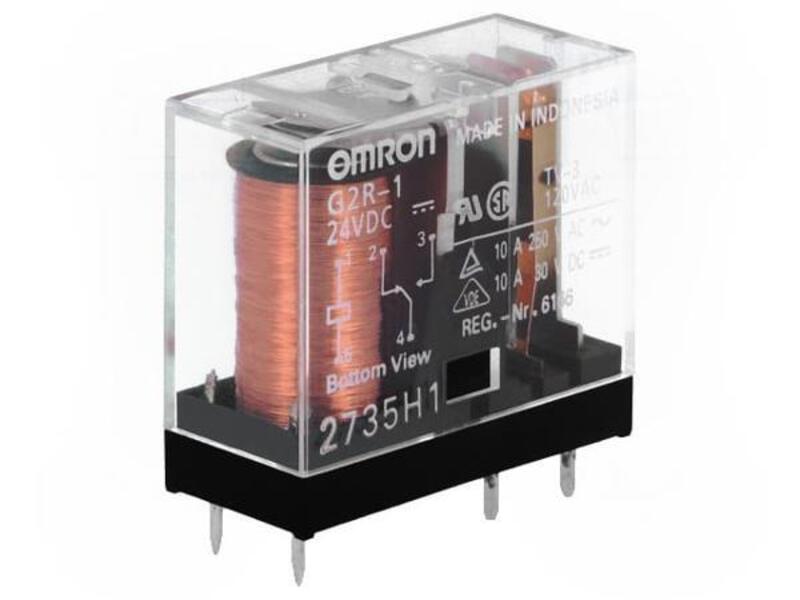 Электромеханическим реле Omron G2R 1 24VDC