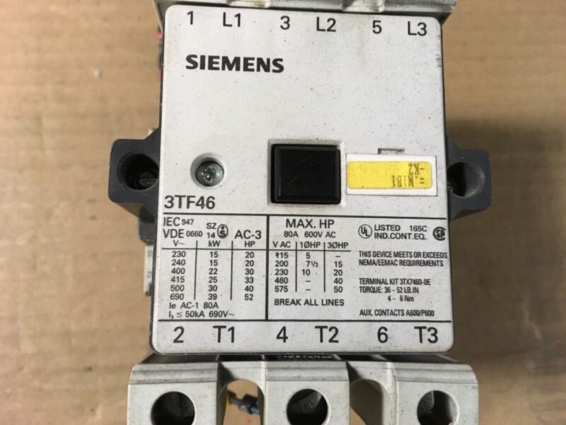 Эффективное управление электропитанием с контактором 3TF46 Siemens 80А