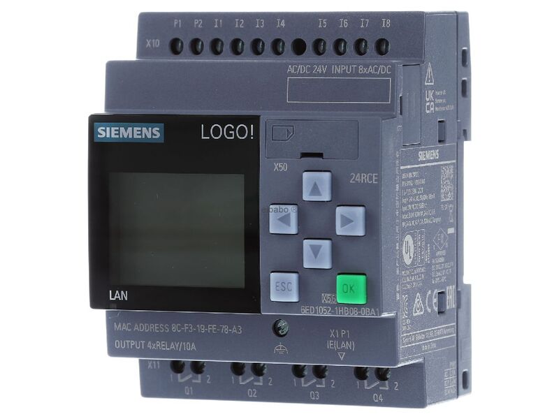 Схема подключения логического модуля Logo 24RCE от Siemens