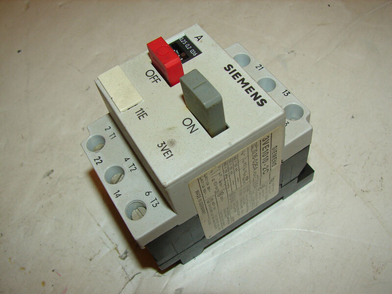 Автоматический выключатель защиты двигателя Siemens 3VE1 1.0-1.6A