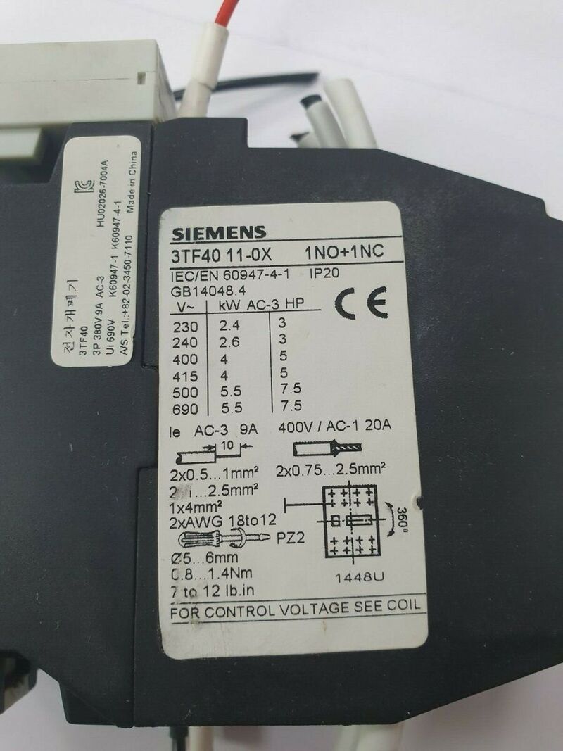 Контактор Siemens 3TF40 10-0x
