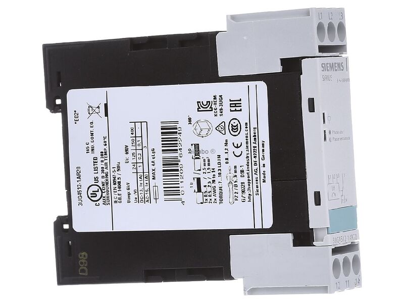 Реле контроля фаз Siemens Sirius 3UG4512-1AR20