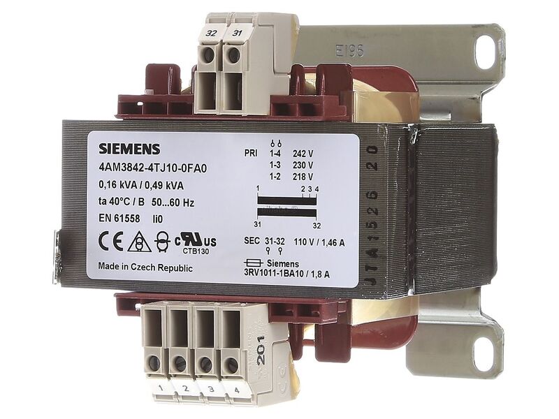 Трансформатор Siemens Typ ZM 20/10 230В 50Гц Sec 2х5кВ 20мА