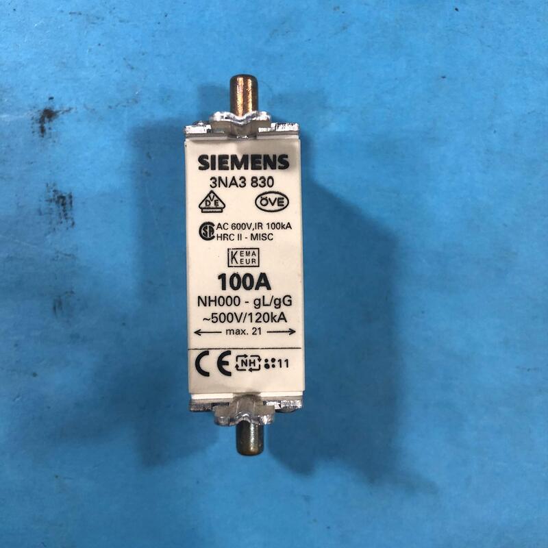 Siemens 3NA7 830 NH000-GL GG 100A Siemens 3NA7 830 NH000-GL GG 100A