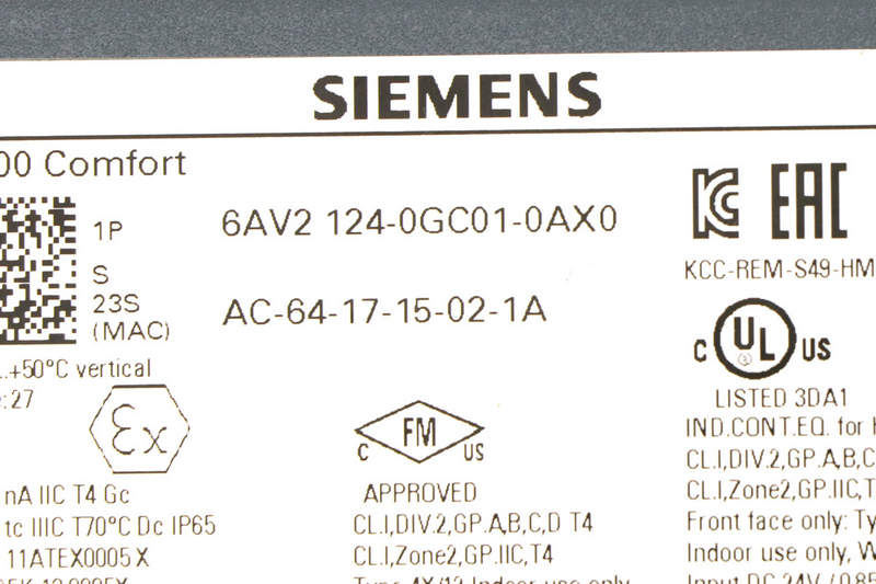 siemens simatic hmi comfort series touch panel 6av2124-0gc01-0ax0 siemens simatic hmi comfort series touch panel 6av2124-0gc01-0ax0