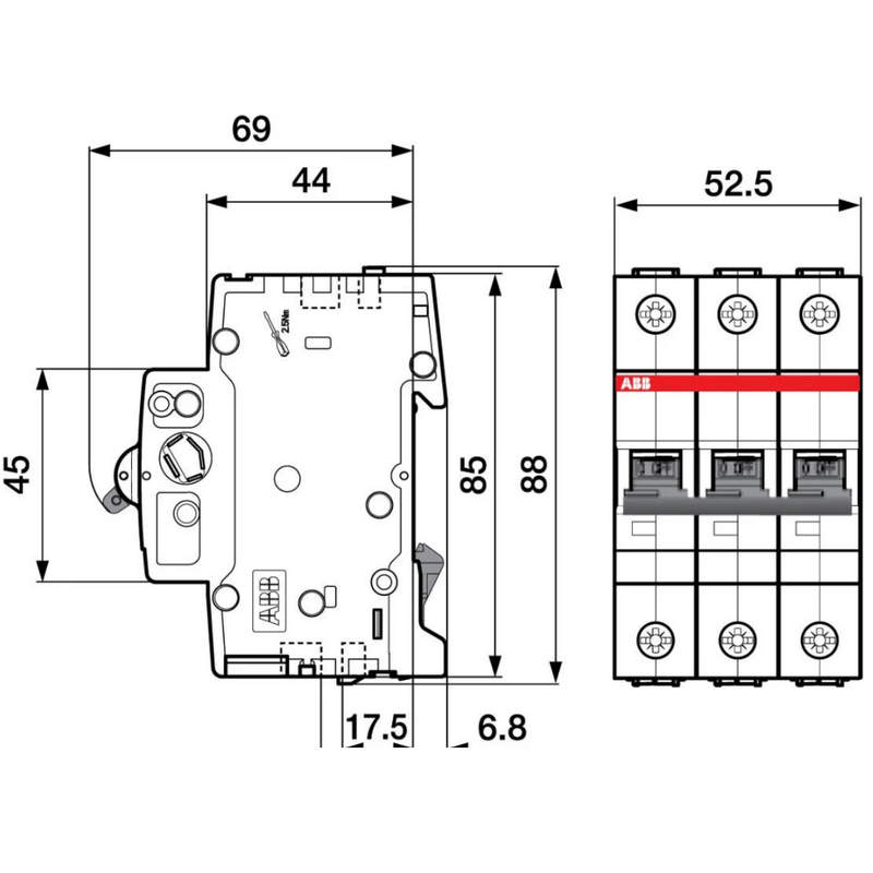 выключатель 3п abb s203