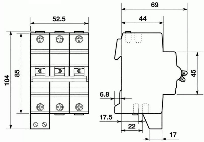 выключатель 3п abb s203