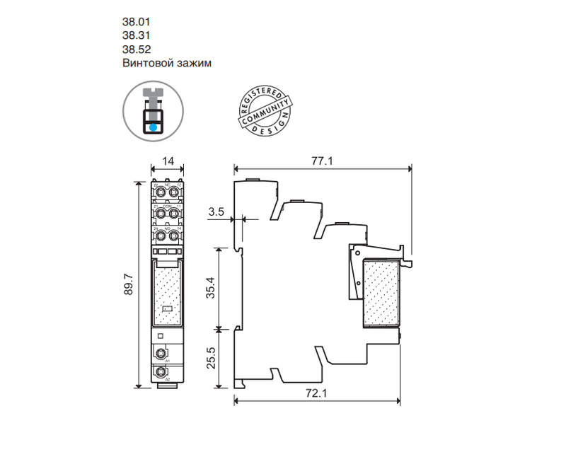 модуль реле интерфейсный 38.52 8.230 0060 finder модуль реле интерфейсный 38.52 8.230 0060 finder