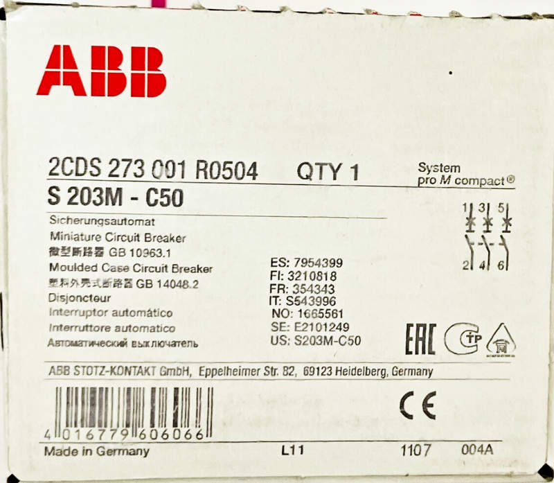 выключатель abb 2cds273001r0504
