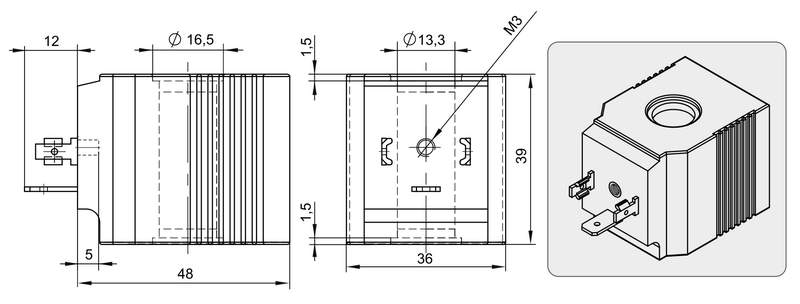 электромагнитная катушка kipvalve cl514-dc24v-14w