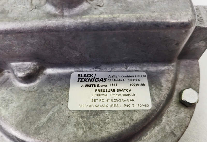 black teknigas bc 8039a pressure switch 0.25-2.5 mbar 5 pieces