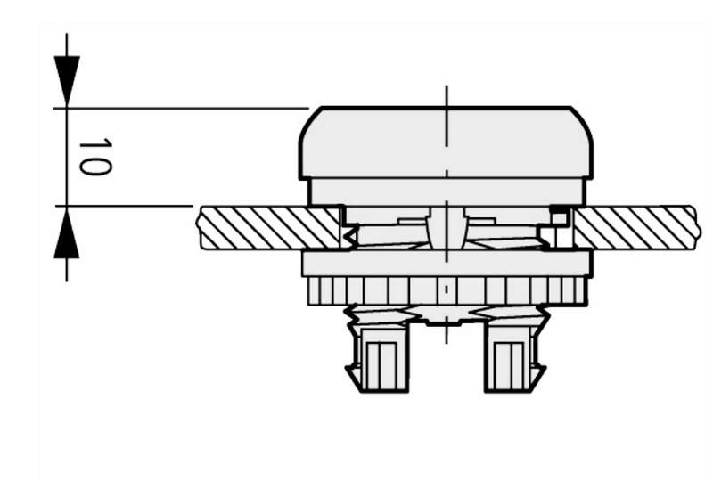 m216594 m22-d-r головка кнопки без фиксации, цвет красный mc05004-10
