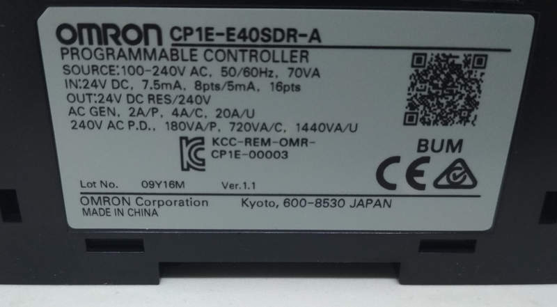 контроллер программируемый логический omron cp1e-e40sdr-a