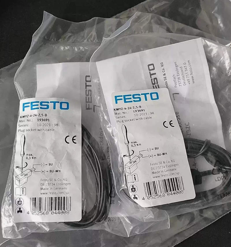 штекерная розетка с кабелем festo kmyz-4-24-2 5-b