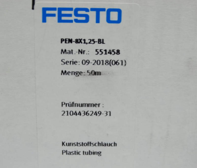 пневмотрубка festo pen-8x1 25-bl
