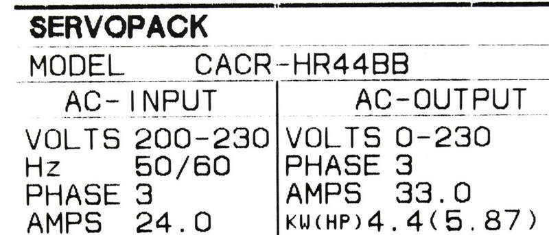 yaskawa servopack cacr hr 44 bb repair