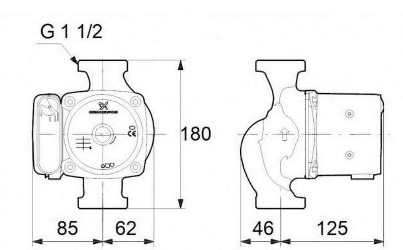 насос grundfos ups 25 25 180