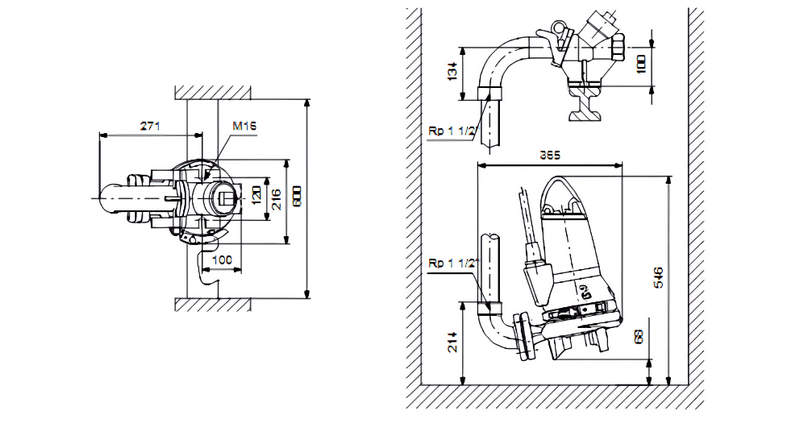 габариты насоса grundfos