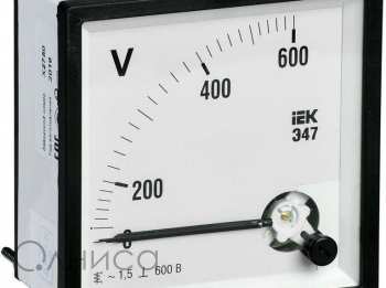 Вольтметр Э47 72х72мм 600В кл. точн. 1.5 ИЭК IPV10-6-0600-E IEK