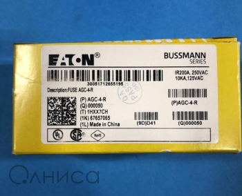 AGC-4-R 250VAC 4A CARTRIDGE FUSE BOX OF 50 Eaton